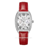 Alexandre Christie AC 2B86 BF Multifunction Red Silver Leather Strap